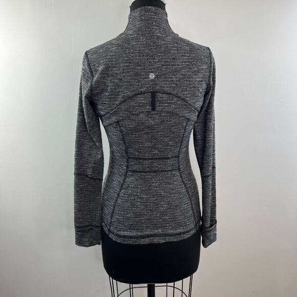 LULULEMON Define Jacket Heathered Gray White Full Zip High Neck Activewear Sz 6 - Picture 8 of 11